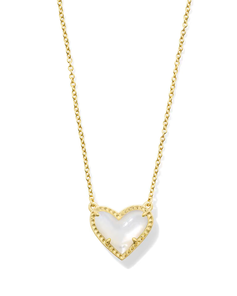 Ari Heart Necklace - Gold Ivory Mother Of Pearl