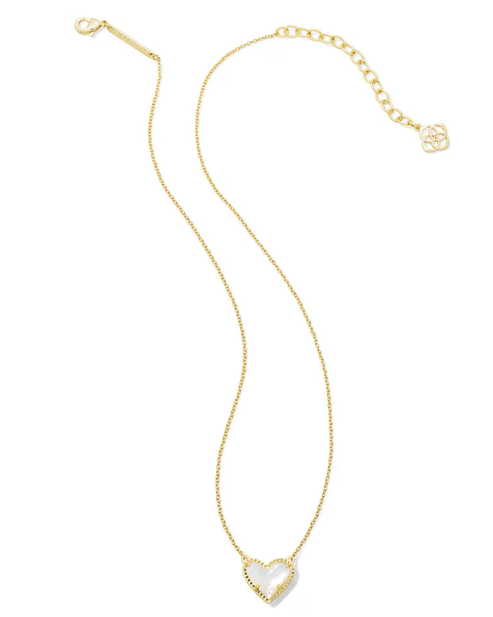 Ari Heart Necklace - Gold Ivory Mother Of Pearl