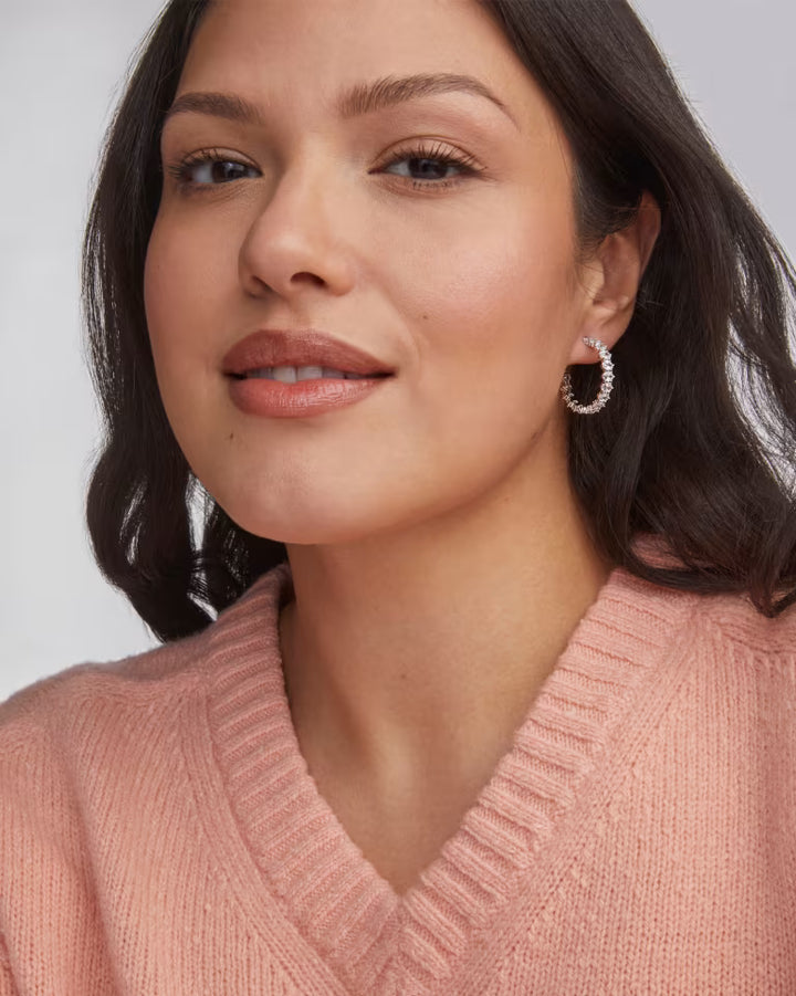 Cailin Crystal Hoop - Silver