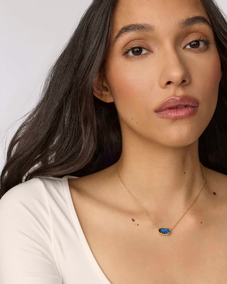 Elisa Necklace - Gold Navy Abalone
