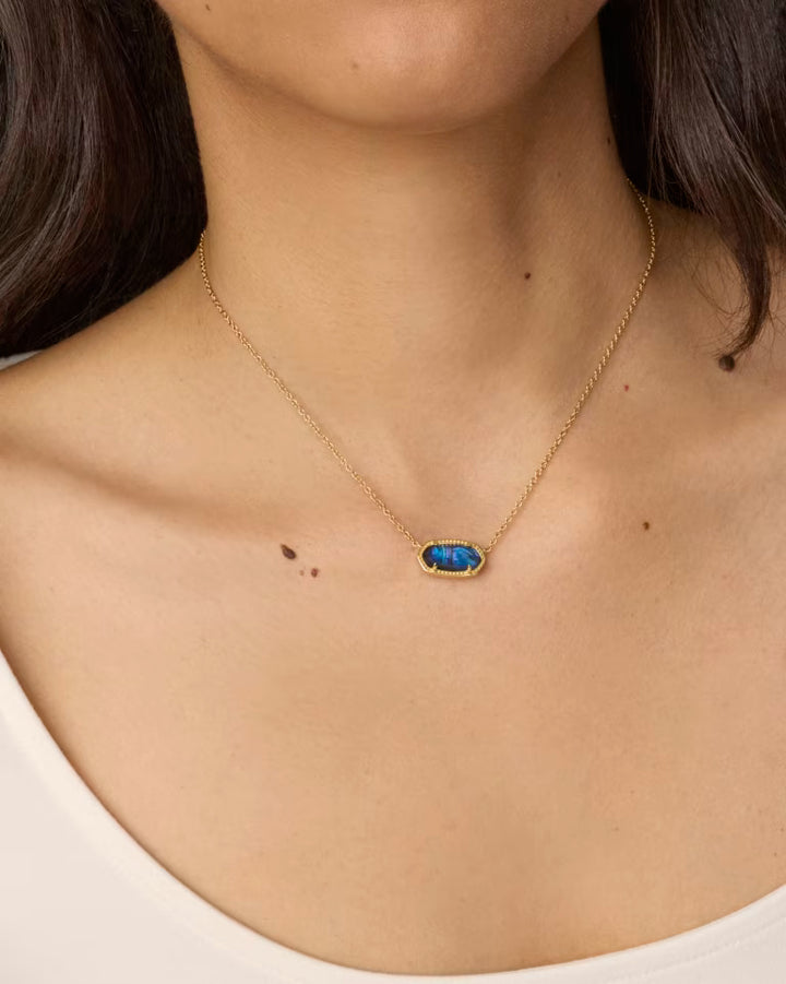 Elisa Necklace - Gold Navy Abalone