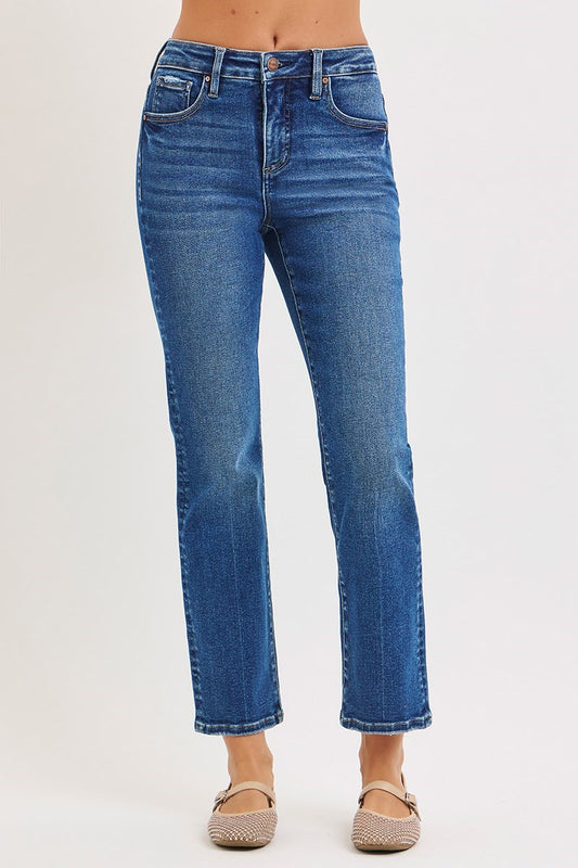 High Rise Crop Straight Jeans - Bently