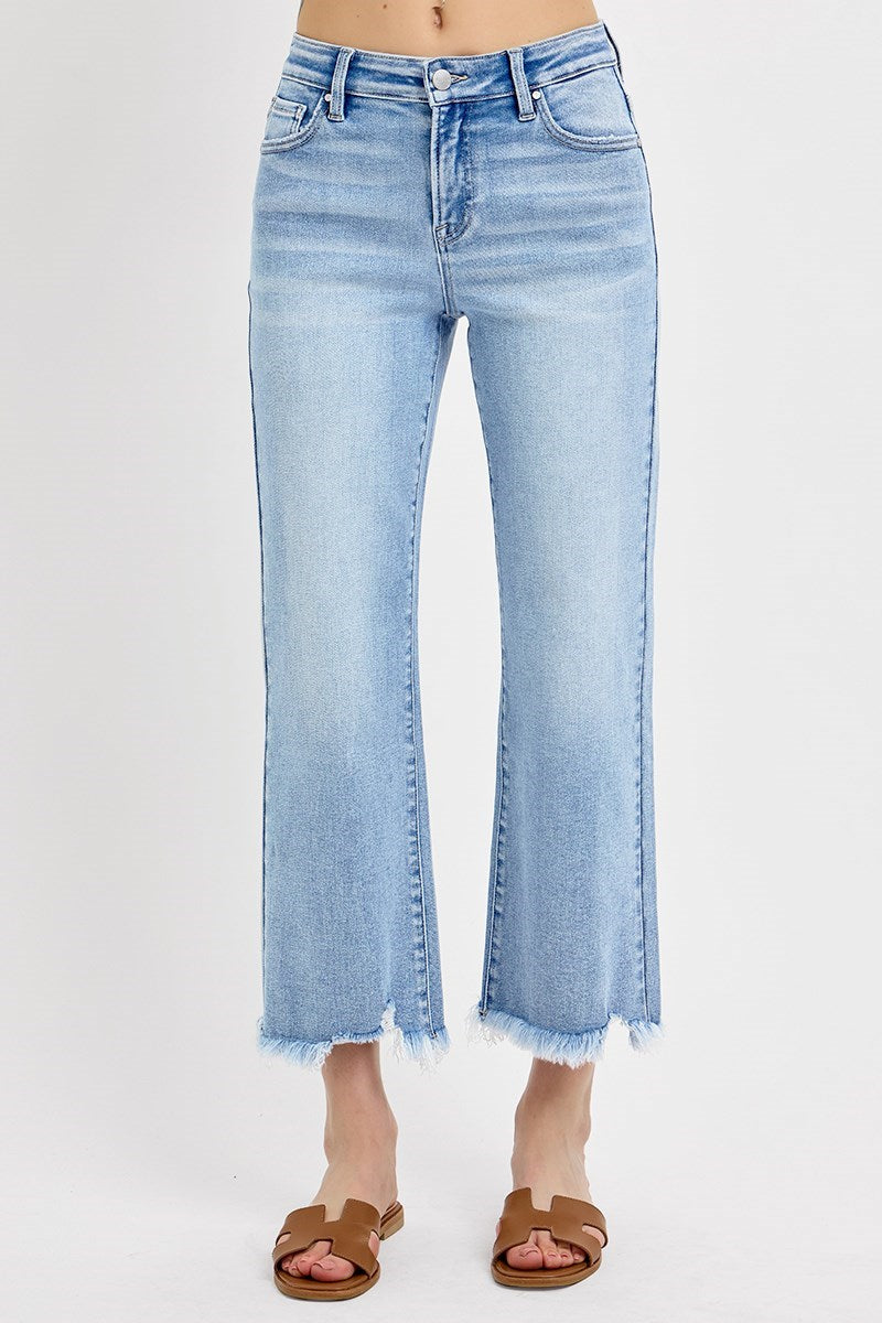 Charlie Crop Mid-Rise Straight Jeans
