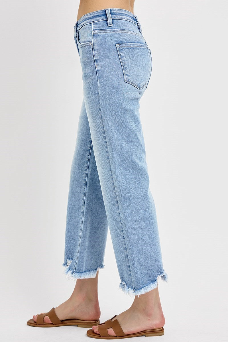 Charlie Crop Mid-Rise Straight Jeans