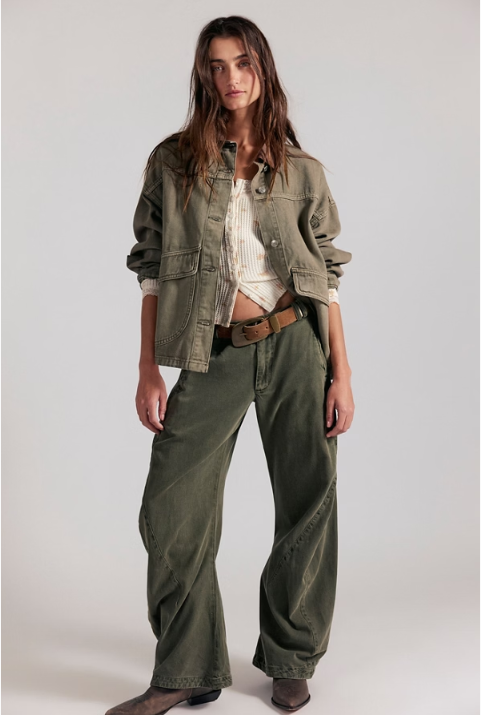 Spotlight Washed Trouser - Dusty Olive