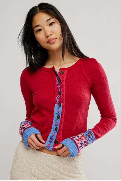 WTF Noa Cardigan - Crimson