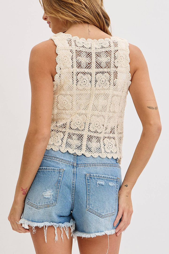 Boho Bloom Crochet Tank