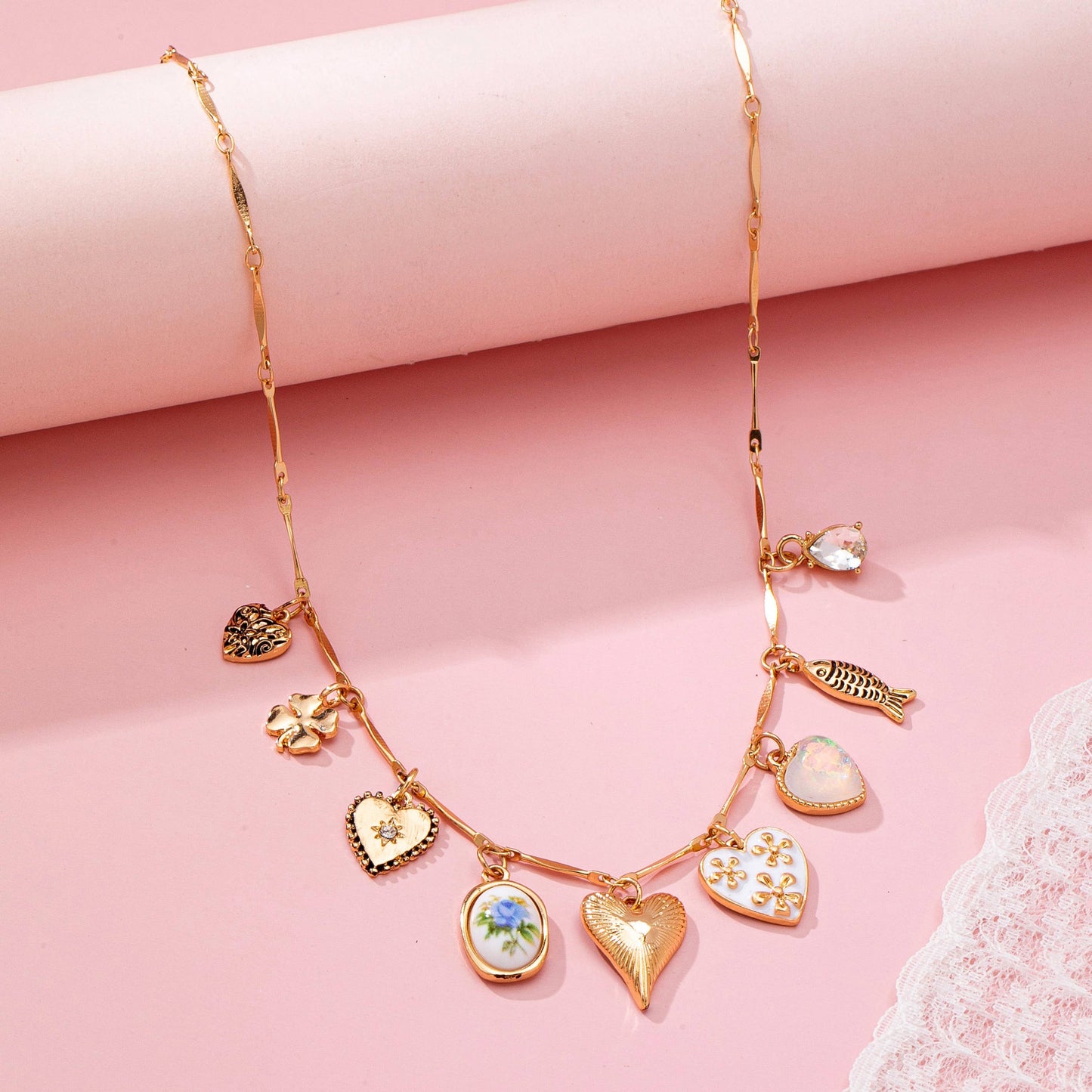 Hearted Charm Necklace