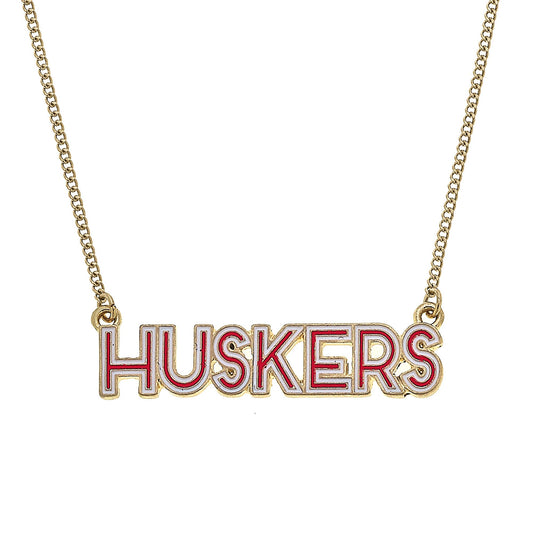 Nebraska Cornhuskers Red Enamel Necklace