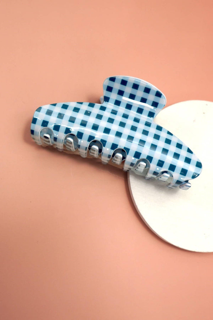 Jumbo Stripe Plaid Hair Claw Clip