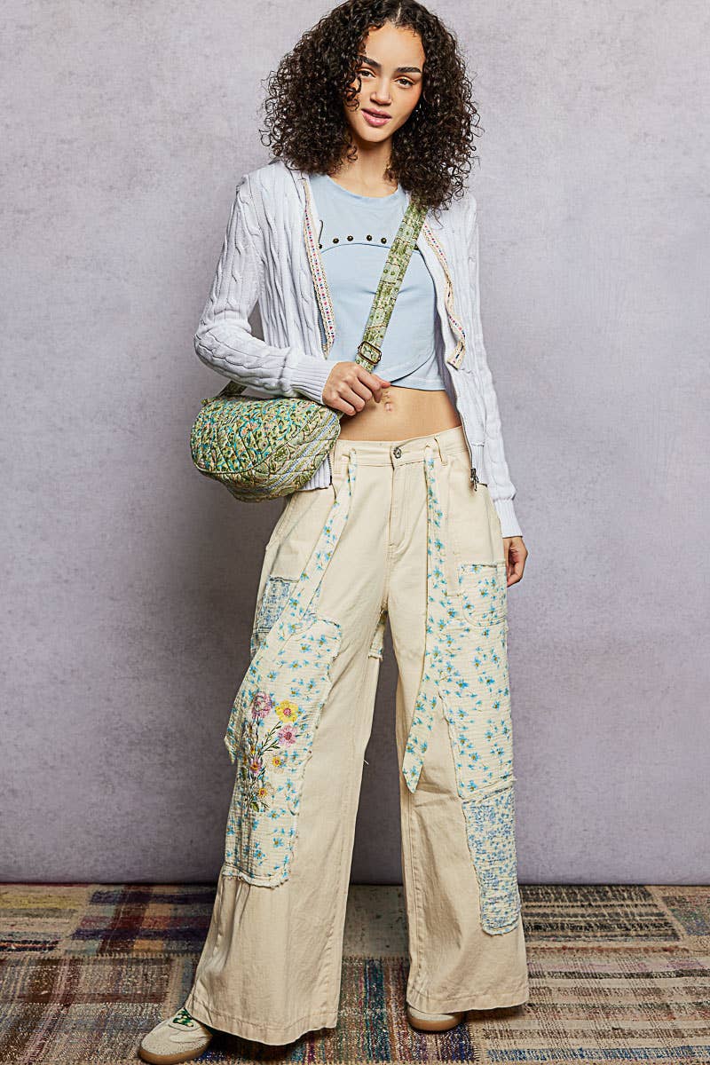 Coastal Pistachio Quilted Crescent Crossbody