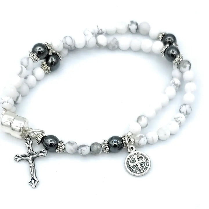 Frosted Howlite Wrist Rosary