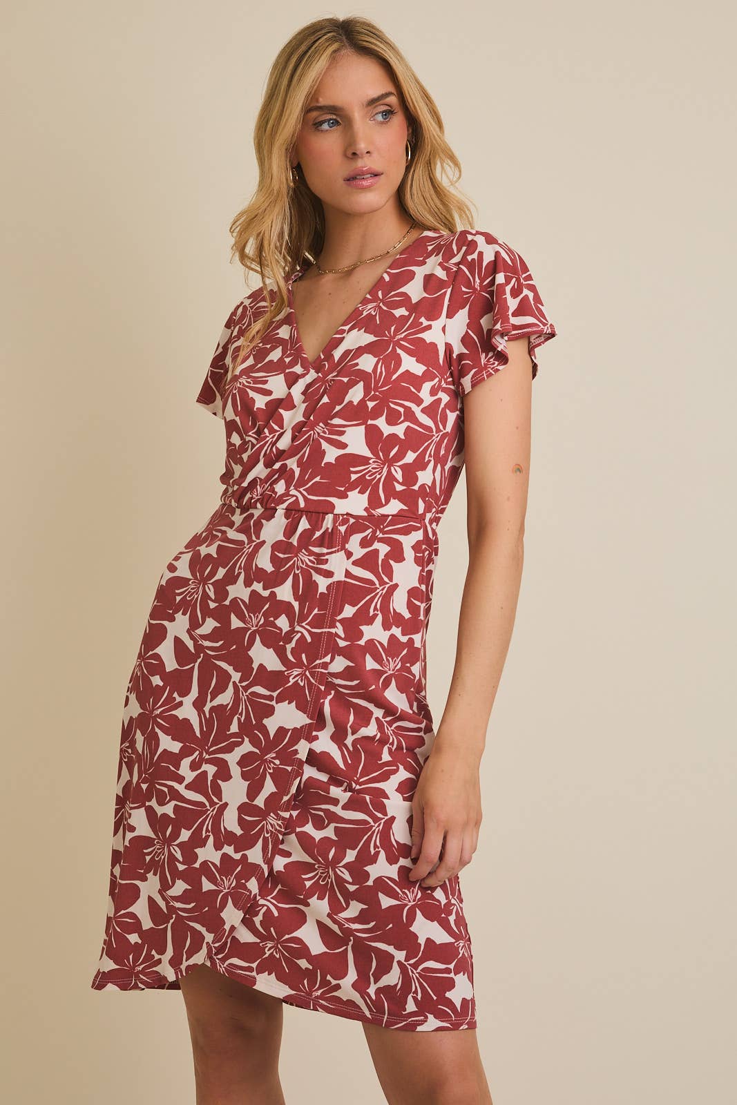Bloom & Ruffle Surplice Floral Dress