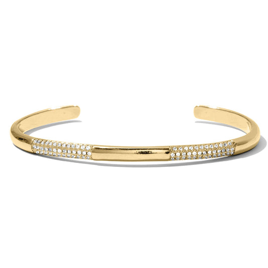 Simple Cuff with CZ Accents: Gold