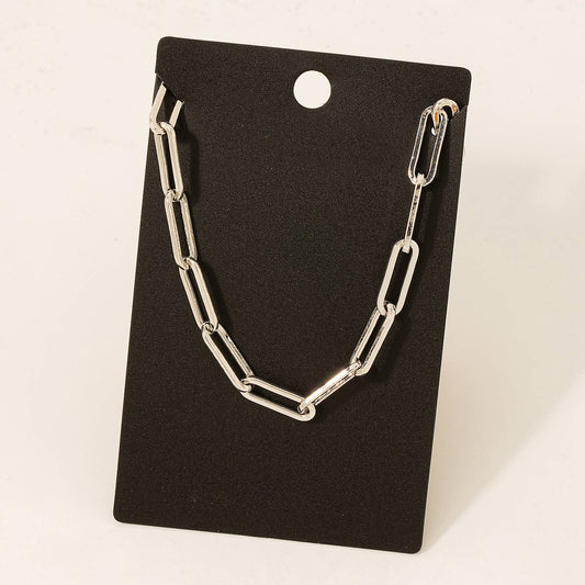 Gold Dipped Oval Chain Link Necklace: Silver