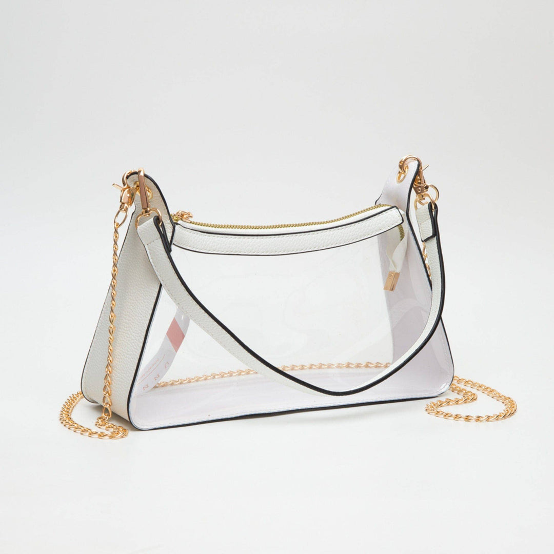 Marilyn Clear Satchel Bag With Chain Strap