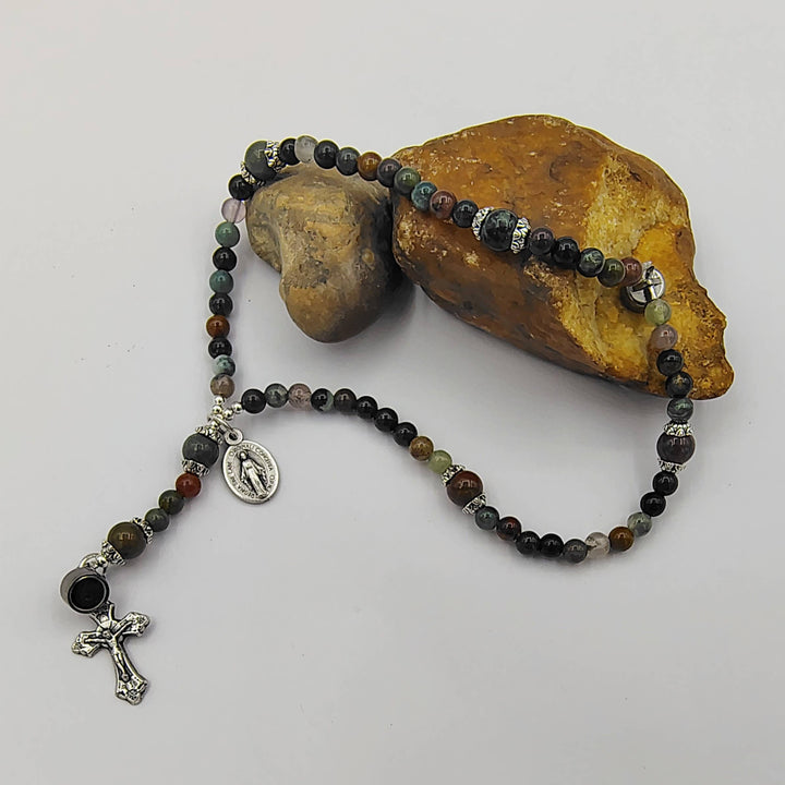 Fancy Agate Natural Stone Wrist Rosary
