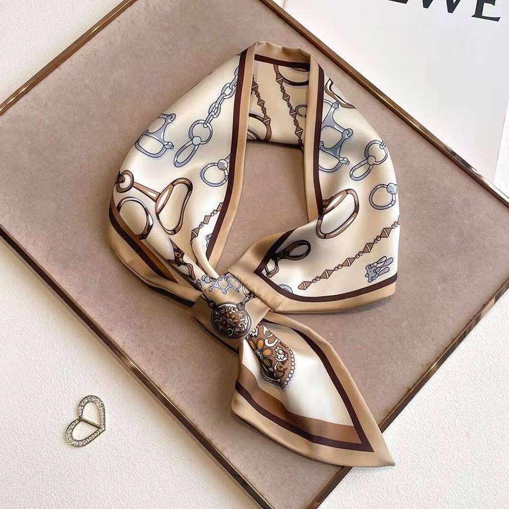 The Victoria Chain &amp; Belt Print Skinny Scarf