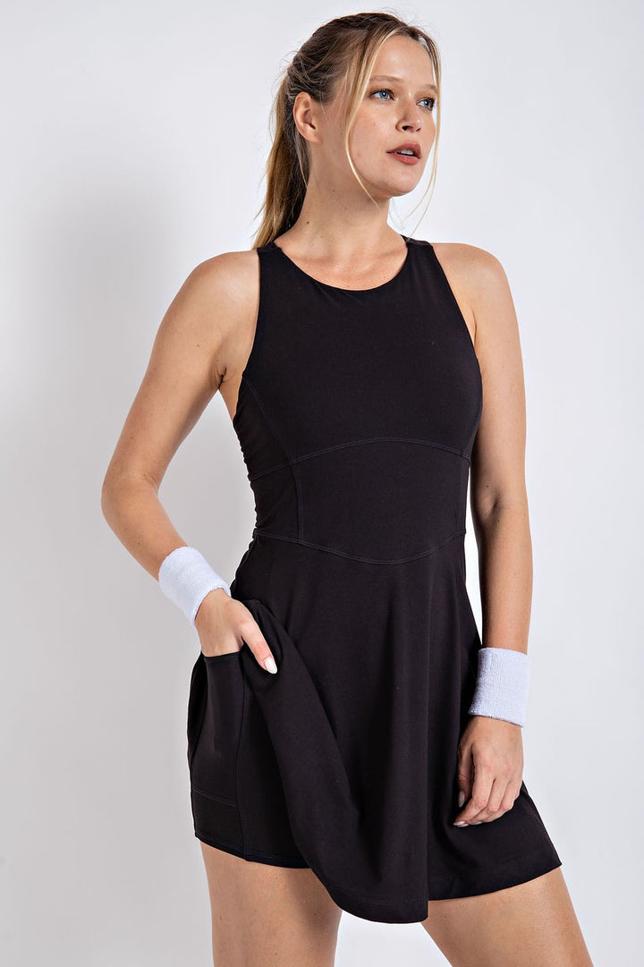 BUTTER ROMPER DRESS WITH KEYHOLE