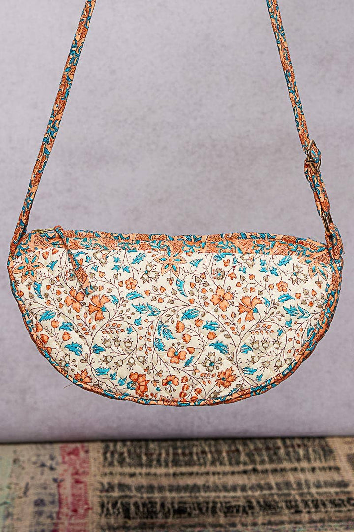 Golden Meadow Quilted Crescent Crossbody
