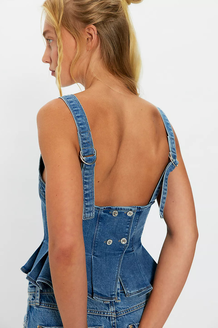 FP Sunfaded Denim Top