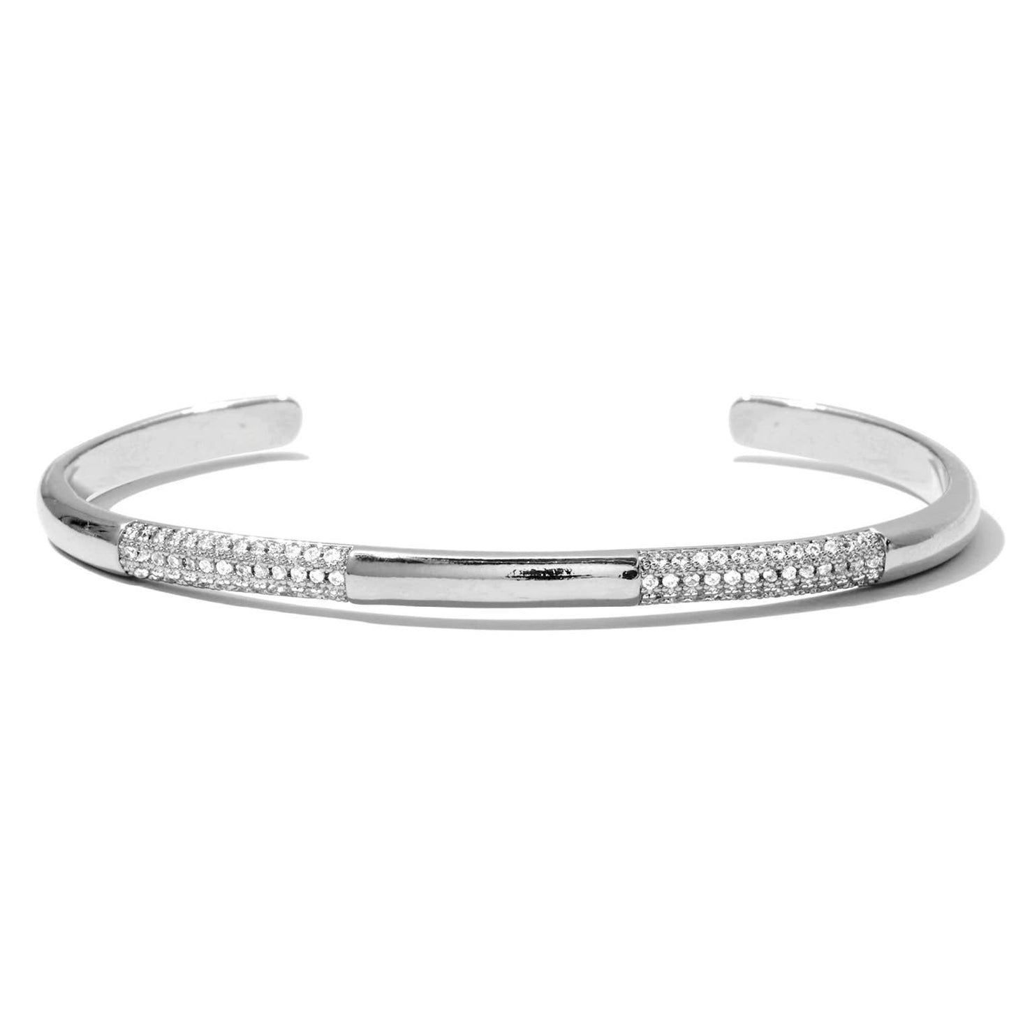 Simple Cuff with CZ Accents: Gunmetal