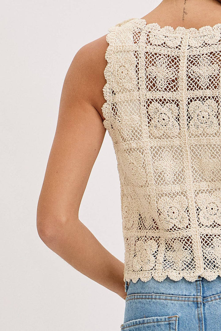 Boho Bloom Crochet Tank