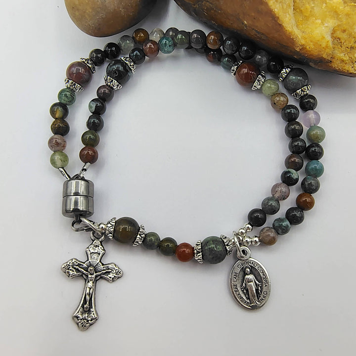 Fancy Agate Natural Stone Wrist Rosary