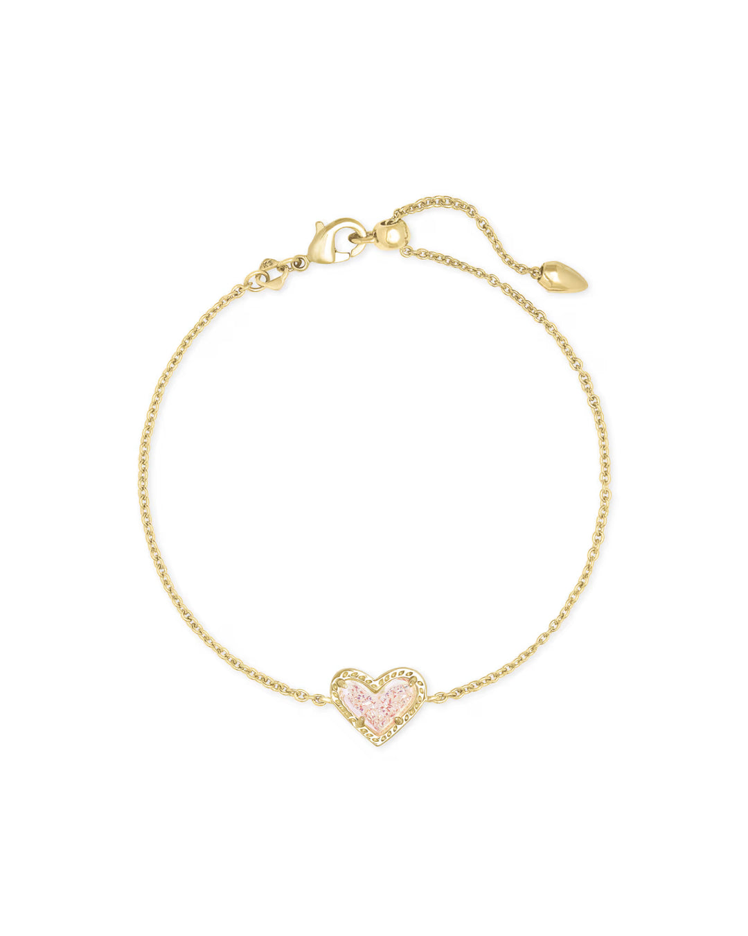 Ari Heart Delicate Bracelet - Gold Iridescent Drusy