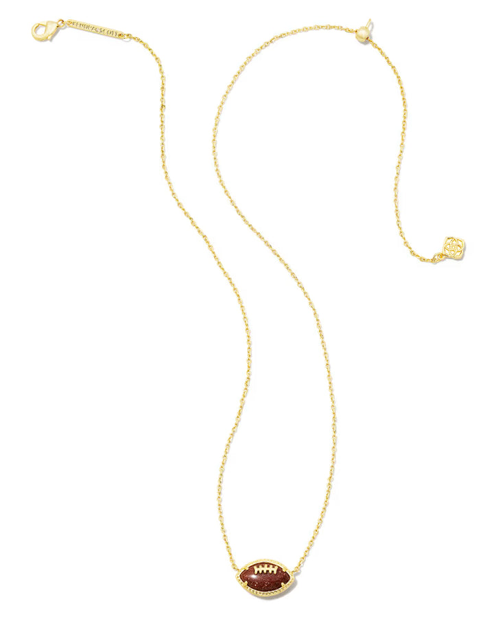 Football Pendant Necklace - Gold