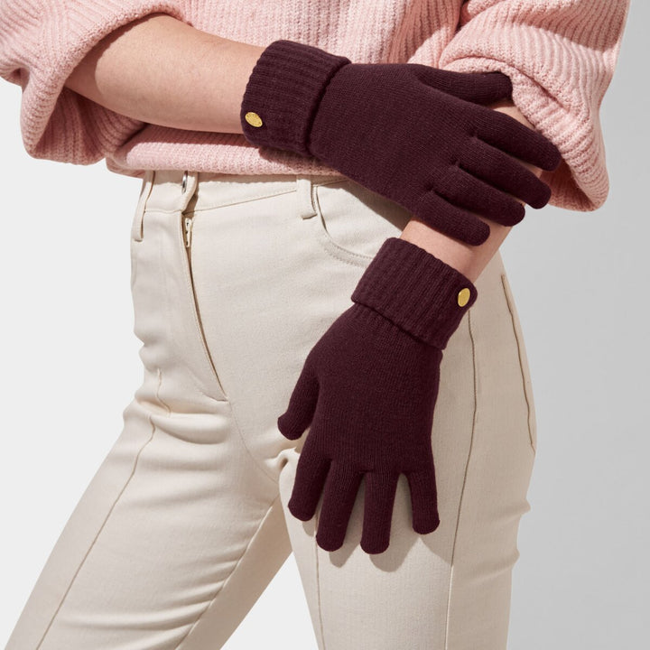 Plum Knit Gloves