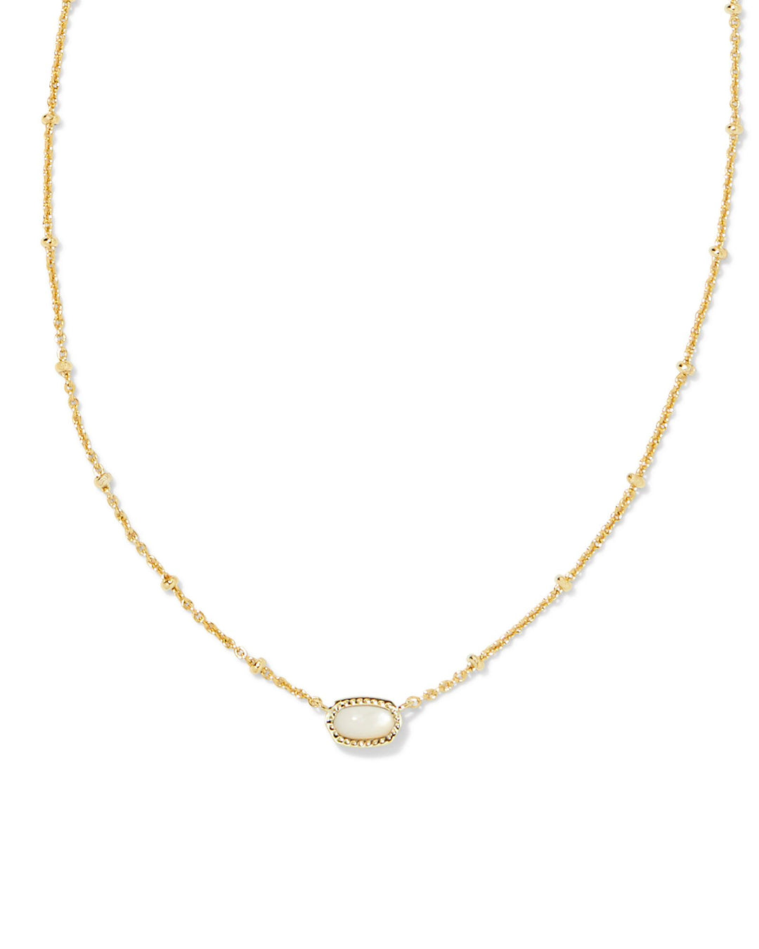 Mini Elisa Gold Satellite Necklace - Ivory Mother Of Pearl