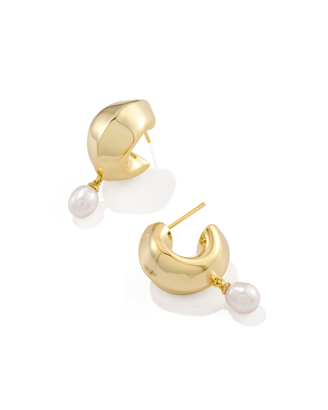 Oakland Pearl Huggie Earrings - Gold Freshwater Cultured Pearl