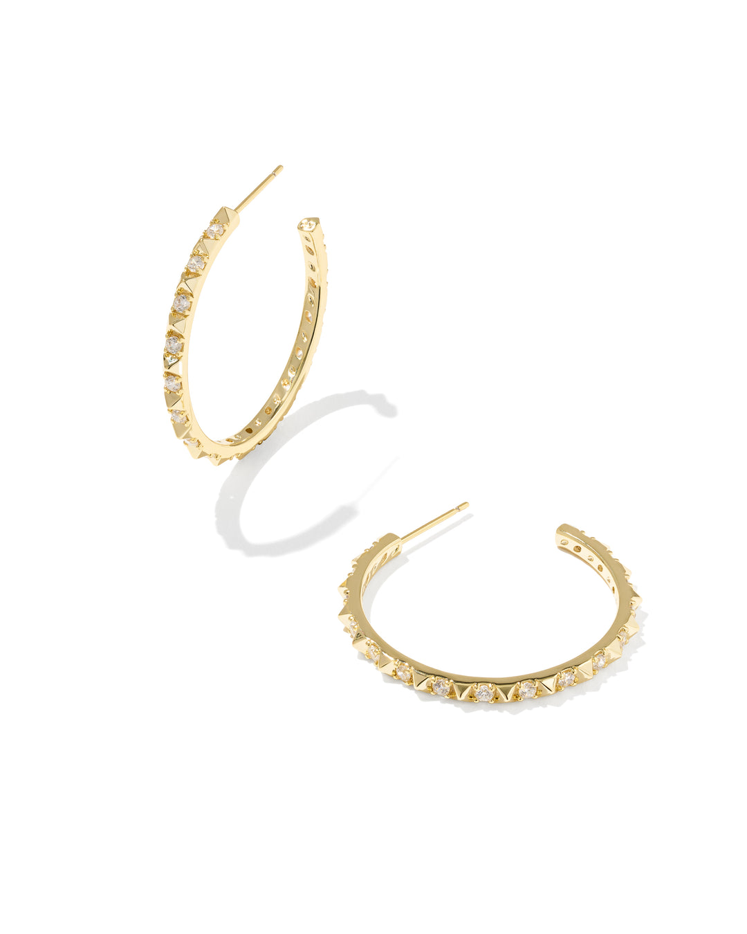 Fate Hoop Earrings - Gold White CZ