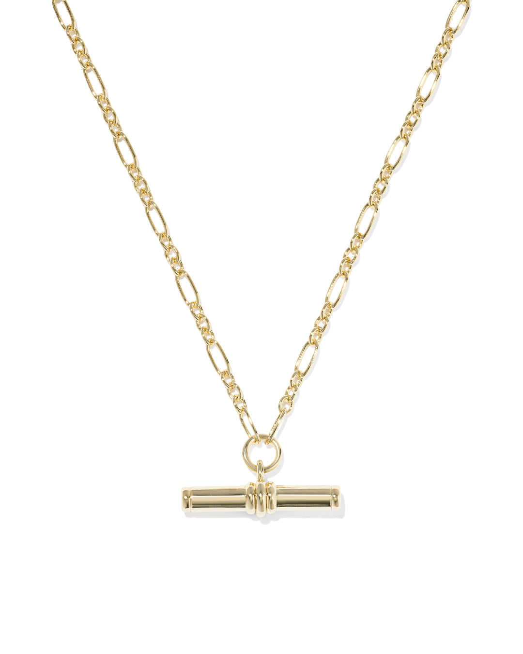 Bree Metal T-Bar Short Pendant Necklace - Gold