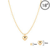 Gold Puffy Heart Necklace