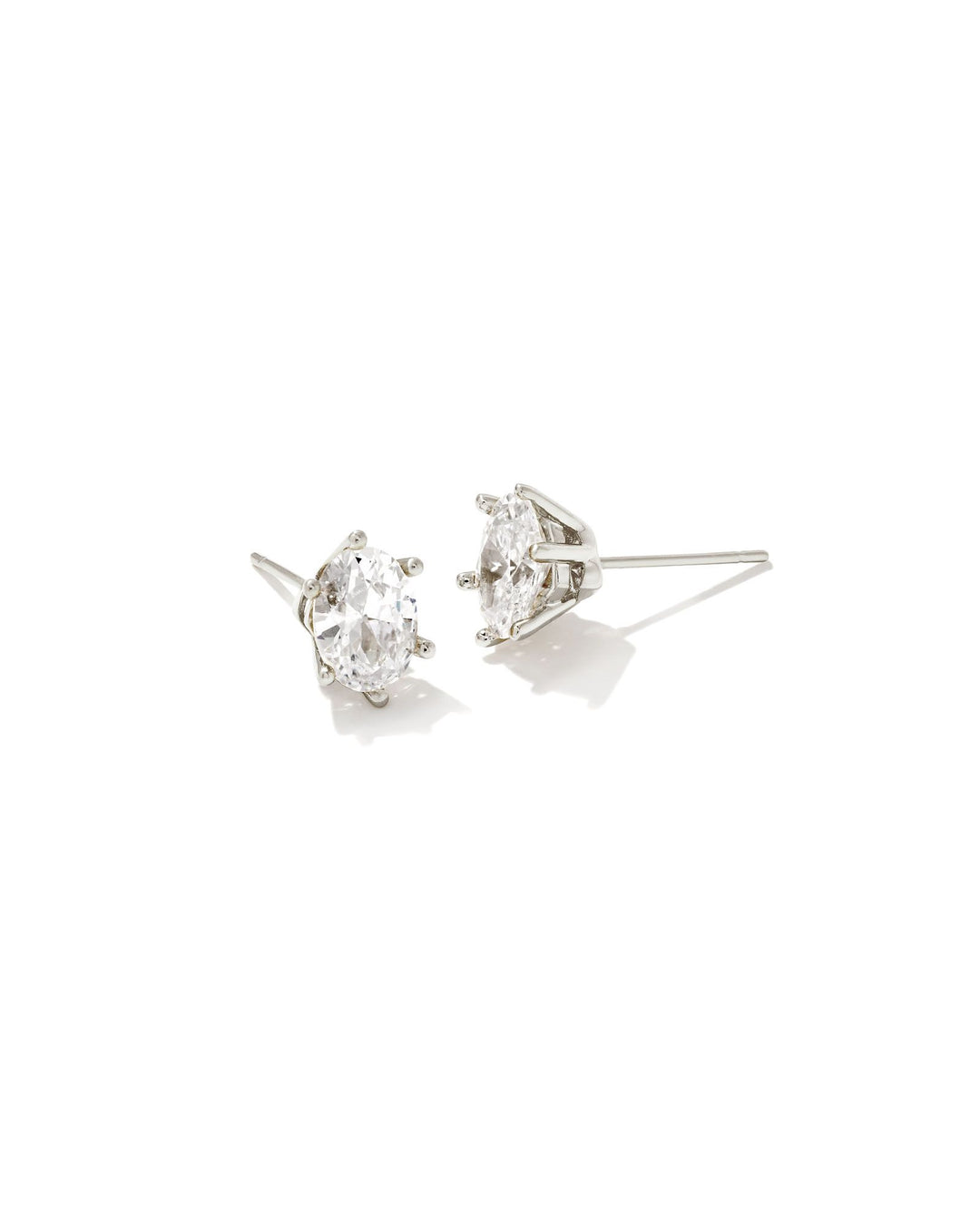 Cailin Crystal Stud Earrings - Rhodium White CZ