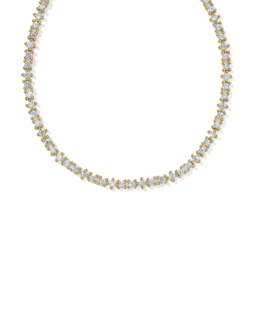 Fate Tennis Necklace in Gold White CZ