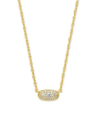 GRAYSON CRYSTAL PENDANT NECKLACE - Gold Metal