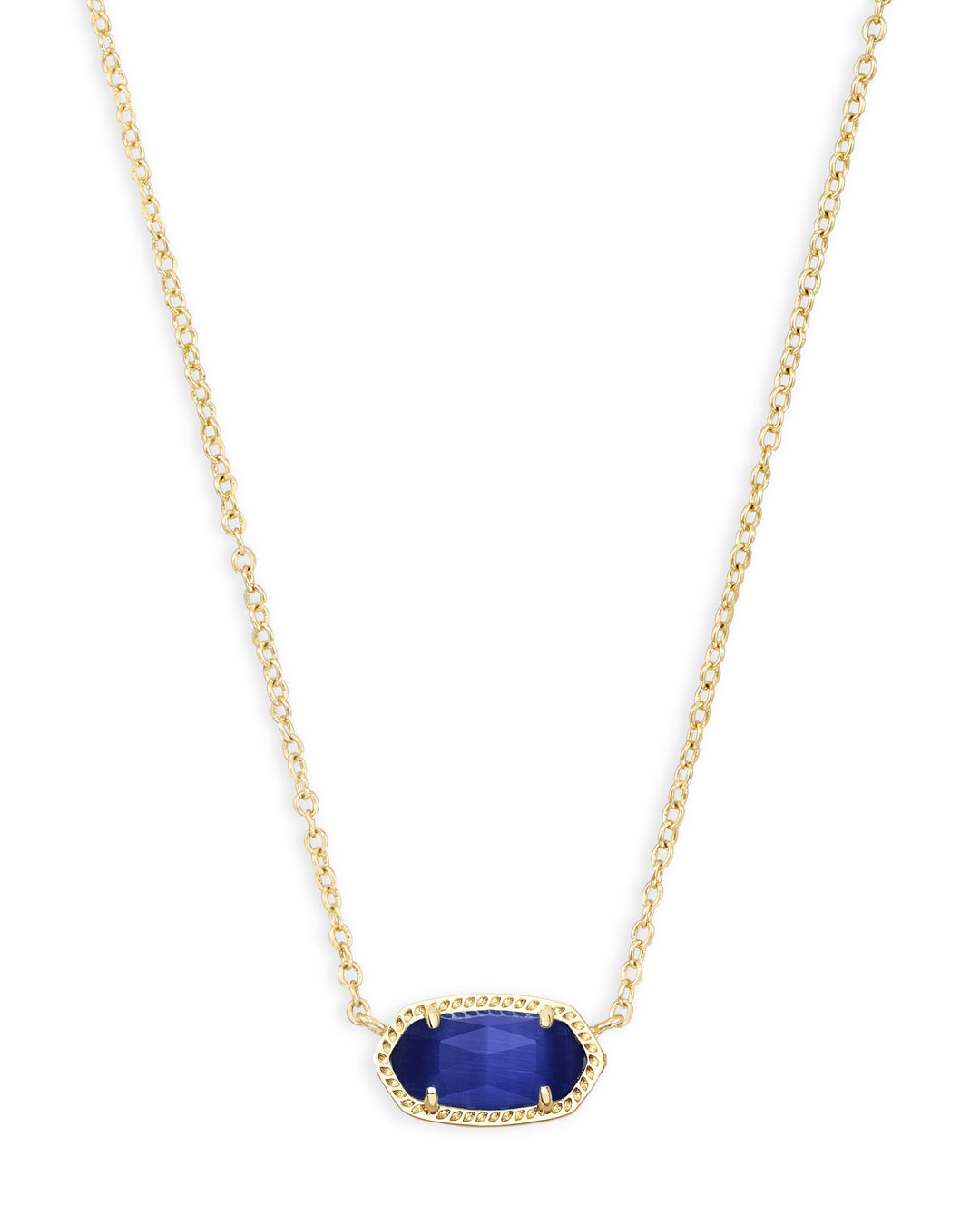 Elisa Short Pendant Necklace - Gold Cobalt Cat&
