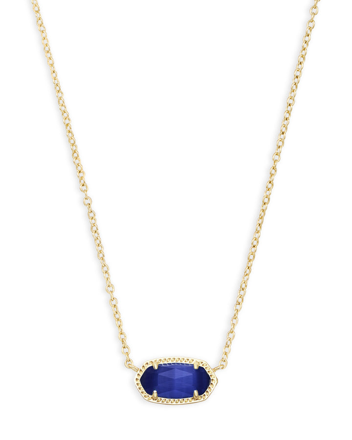 Elisa Short Pendant Necklace - Gold Cobalt Cat&
