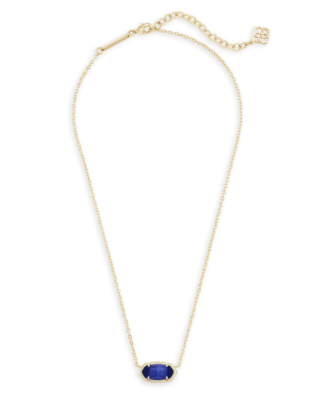 Elisa Short Pendant Necklace - Gold Cobalt Cat&