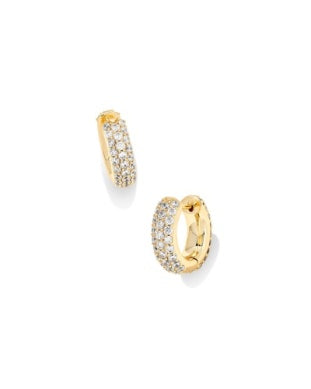 MIKKI PAVE HUGGIE EARRINGS - Gold
