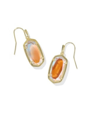 DANI DROP EARRING - Gold Dichroic Glass