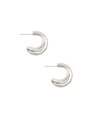 LIVY HUGGIE EARRINGS - Silver