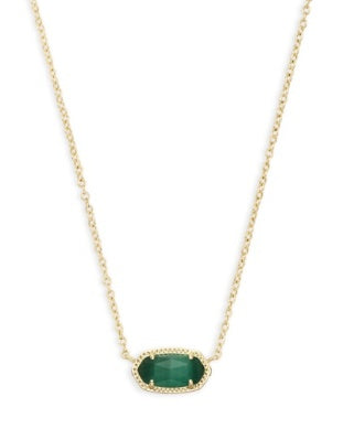 ELISA NECKLACE - Gold Emerald Cats Eye
