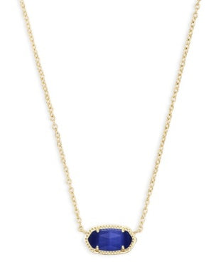 ELISA NECKLACE - Gold Cobalt Cats Eye