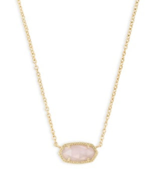 ELISA NECKLACE - Gold Rose Quartz