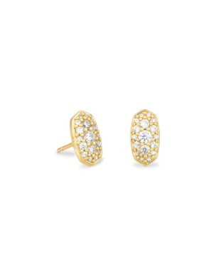 GRAYSON CRYSTAL STUD EARRINGS - Gold