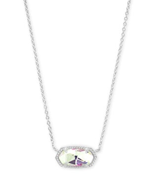 ELISA NECKLACE - Rhodium Dichroic Glass